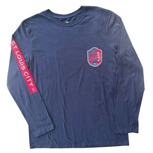 St Louis City MLS Soccer Long Sleeve Blue Shirt Lrg Blokecore Fandom Sports Fan
